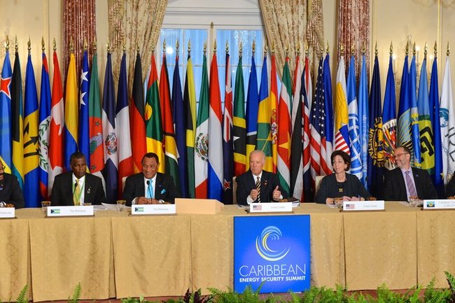 Vice President Biden speaking at the Caribbean Energy Security Summit.