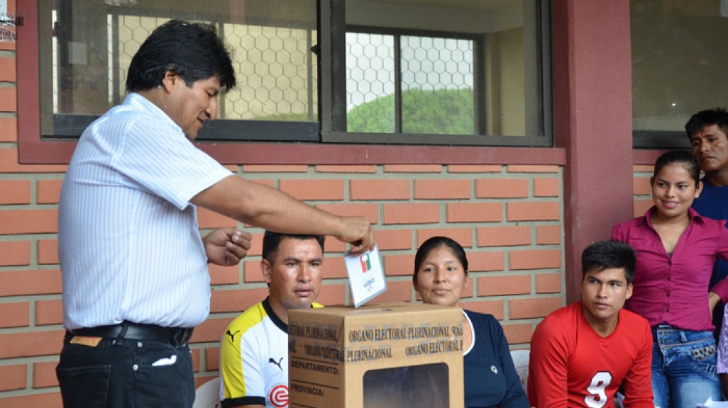 Bolivia's president votes on the constitutional referendum. 