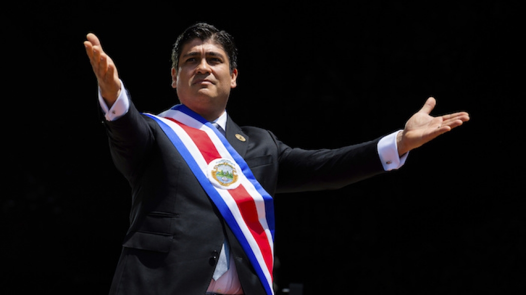 Costa Rican President Carlos Alvarado (Costa Rica Foreign Ministry via AP)