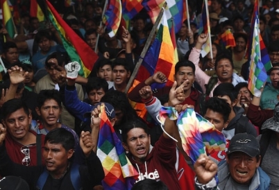 Protesters in Bolivia