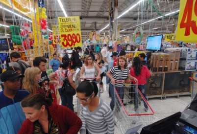Shoppers at a store in Brazil