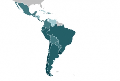 Map of the Americas.
