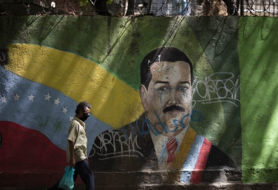 Man walking in Caracas.