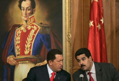 Hugo Chavez and Nicolas Maduro