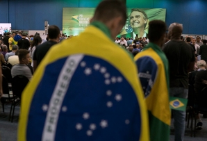 Supporters of Bolsonaro at a rally. (AP)