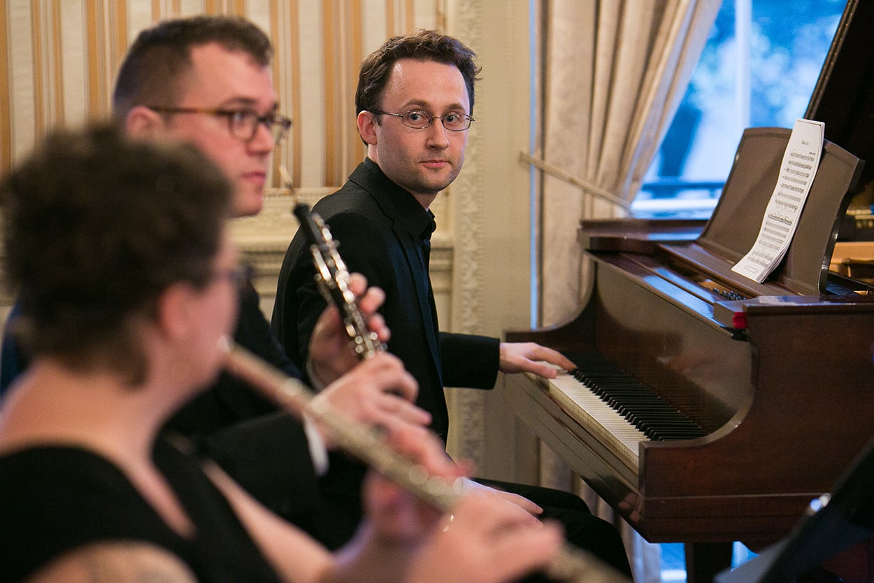 Elise Blatchford, Stuart Breczinski, and Alexandre Moutouzkine at Americas Society