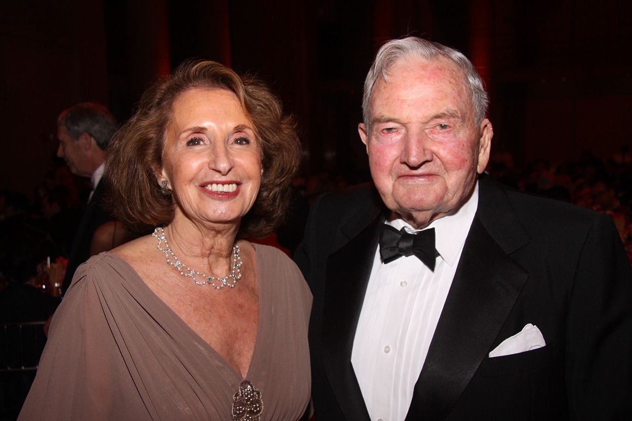 Pola Schijman and David Rockefeller at the 2010 Spring Party