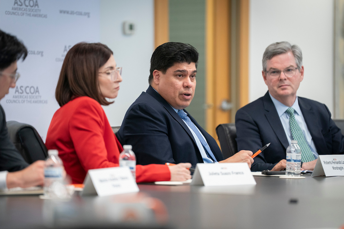Honduran Central Bank President Roberto Lagos at COA's Washington Office, April 2026