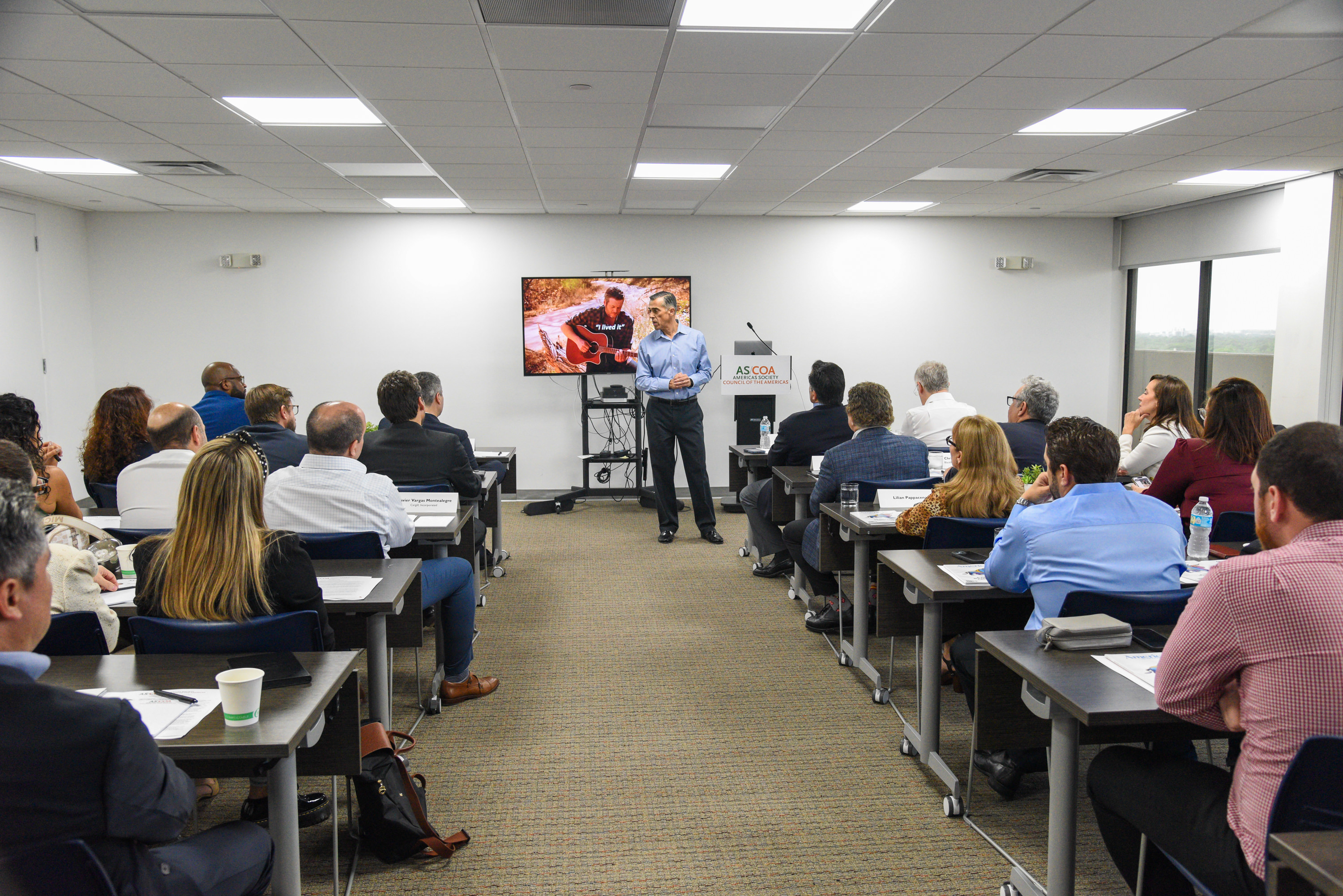 Edgardo Pappacena delivers presentation to a select audience.