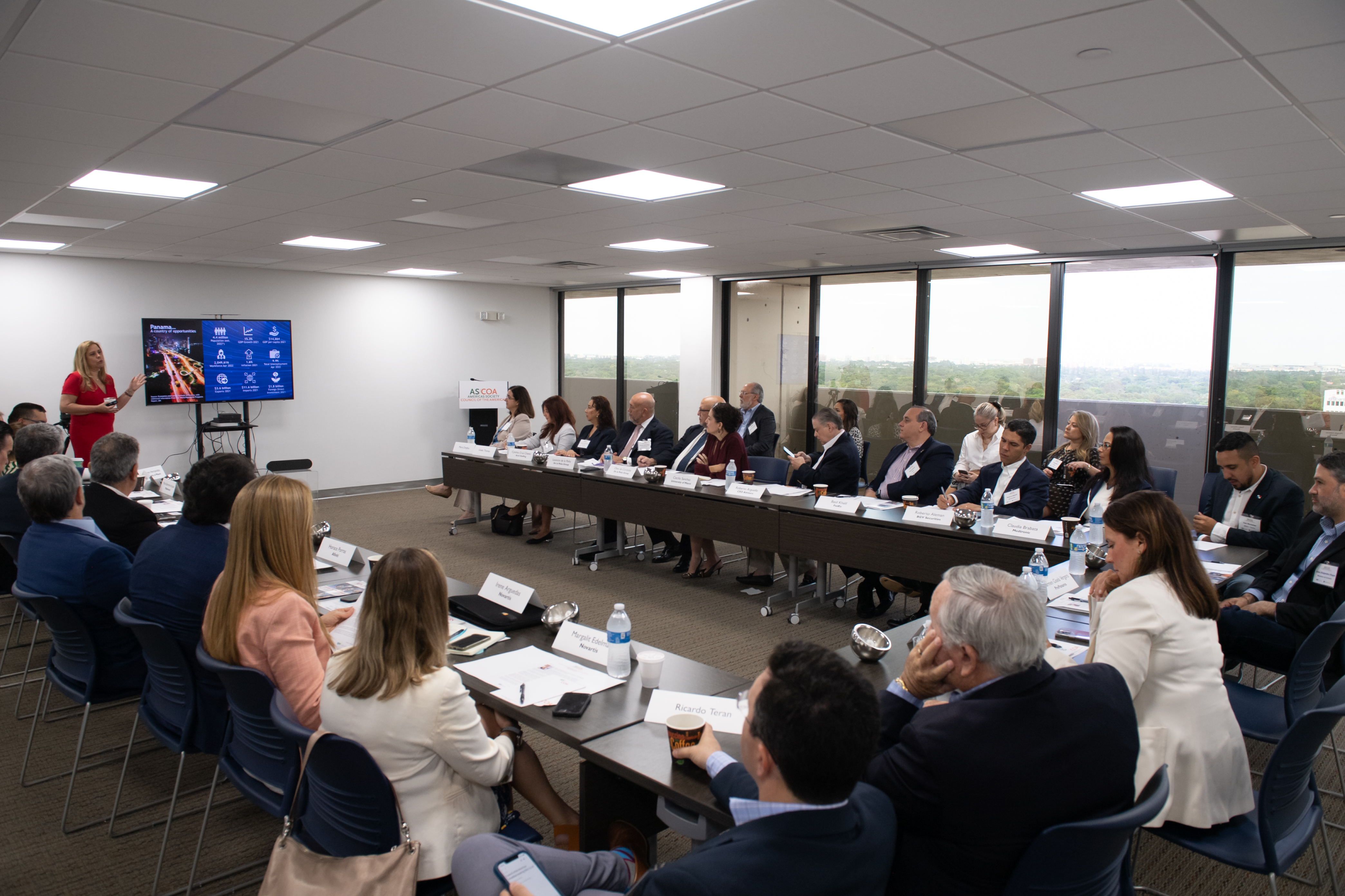 Ambassador Carmen Gisela Vergara presenting to the audience