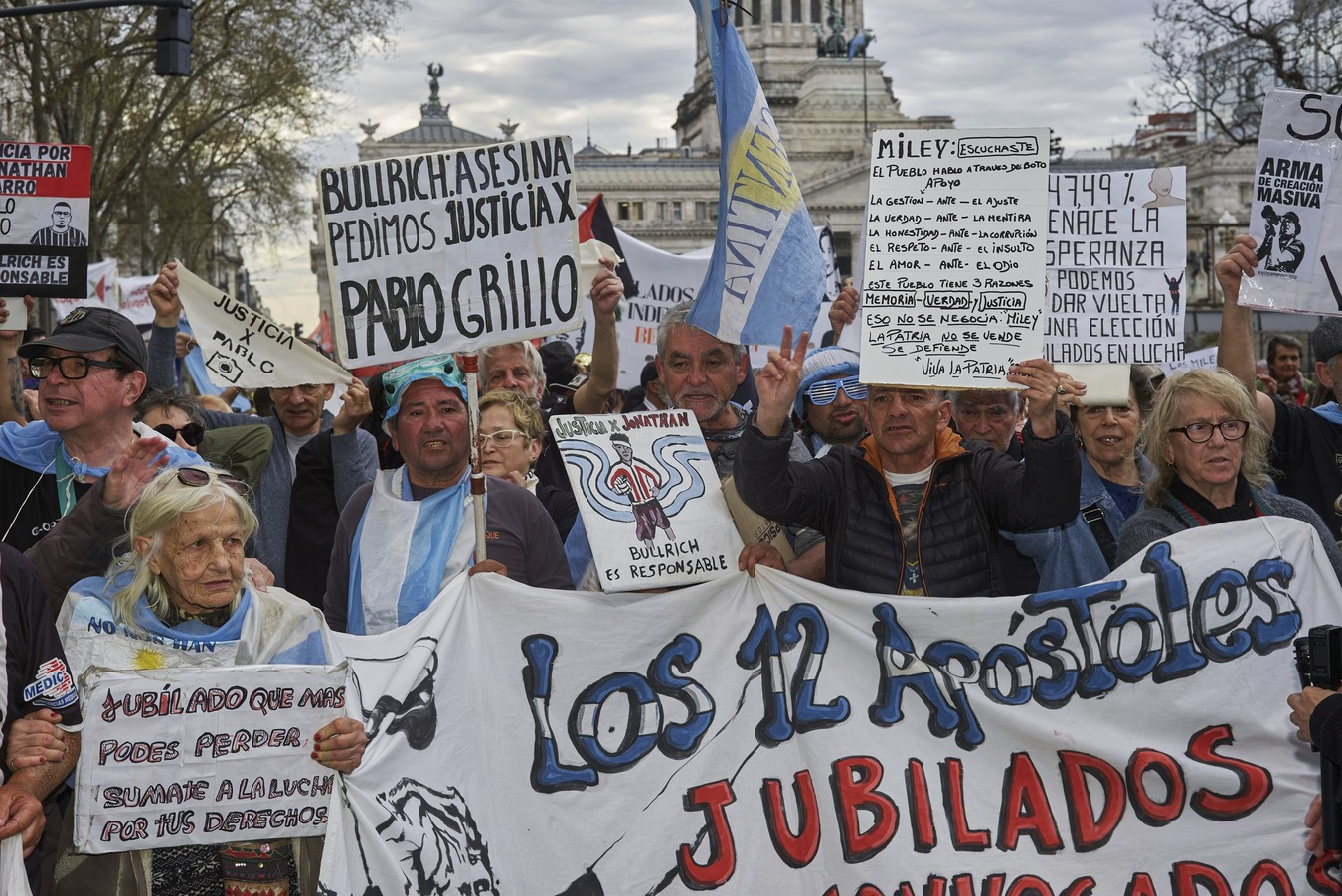 Retirees protesting in Argentina. (AP)