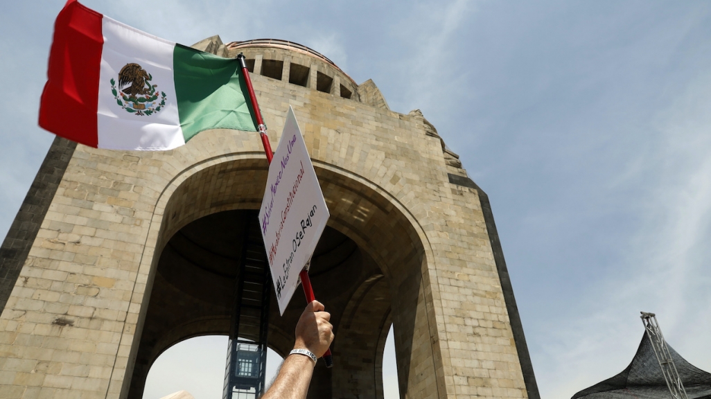 A protester in Mexico. (AP)