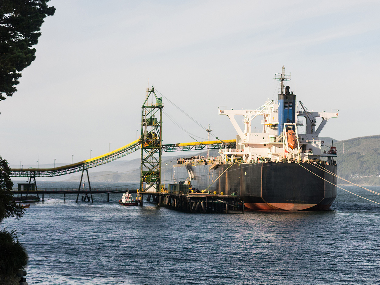 A shipping vessel in Chile (AdobeStock)