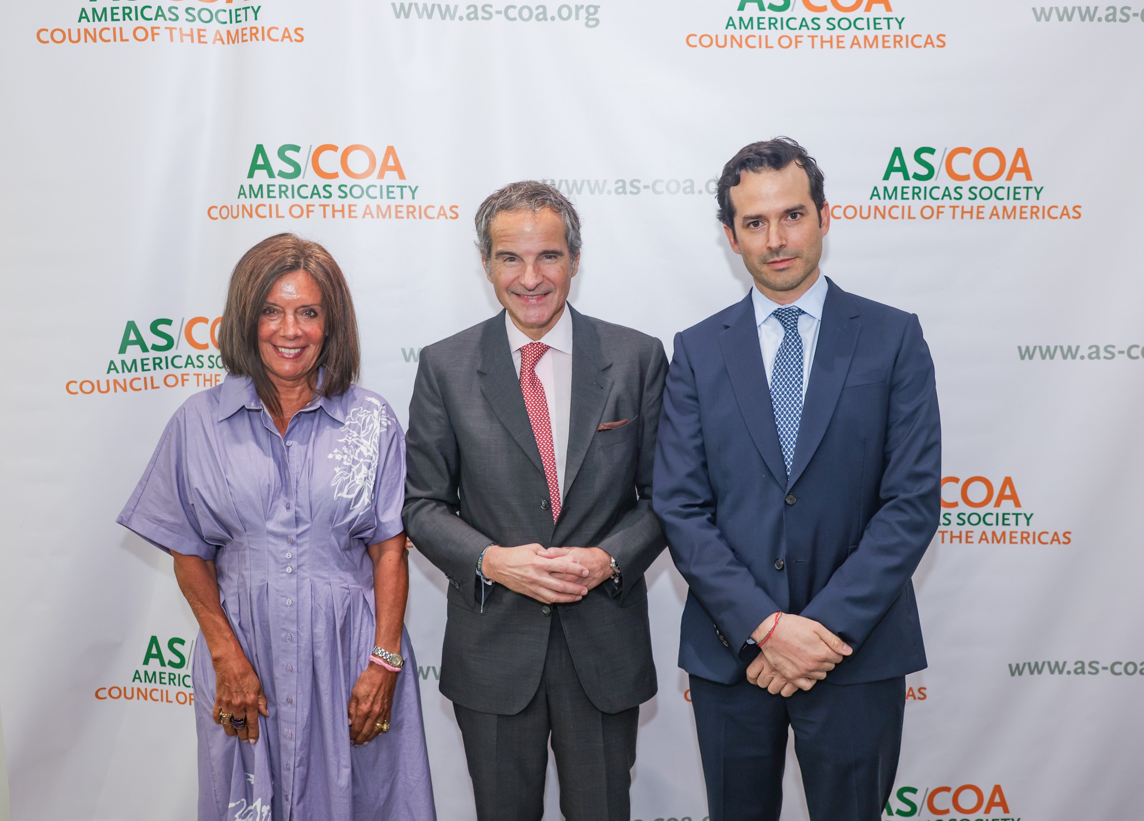 Carolina Barros of Corporacion America, Rafael Grossi of IAEA, and Guillermo Zubillaga of AS/COA. (Photo: Gort Productions)