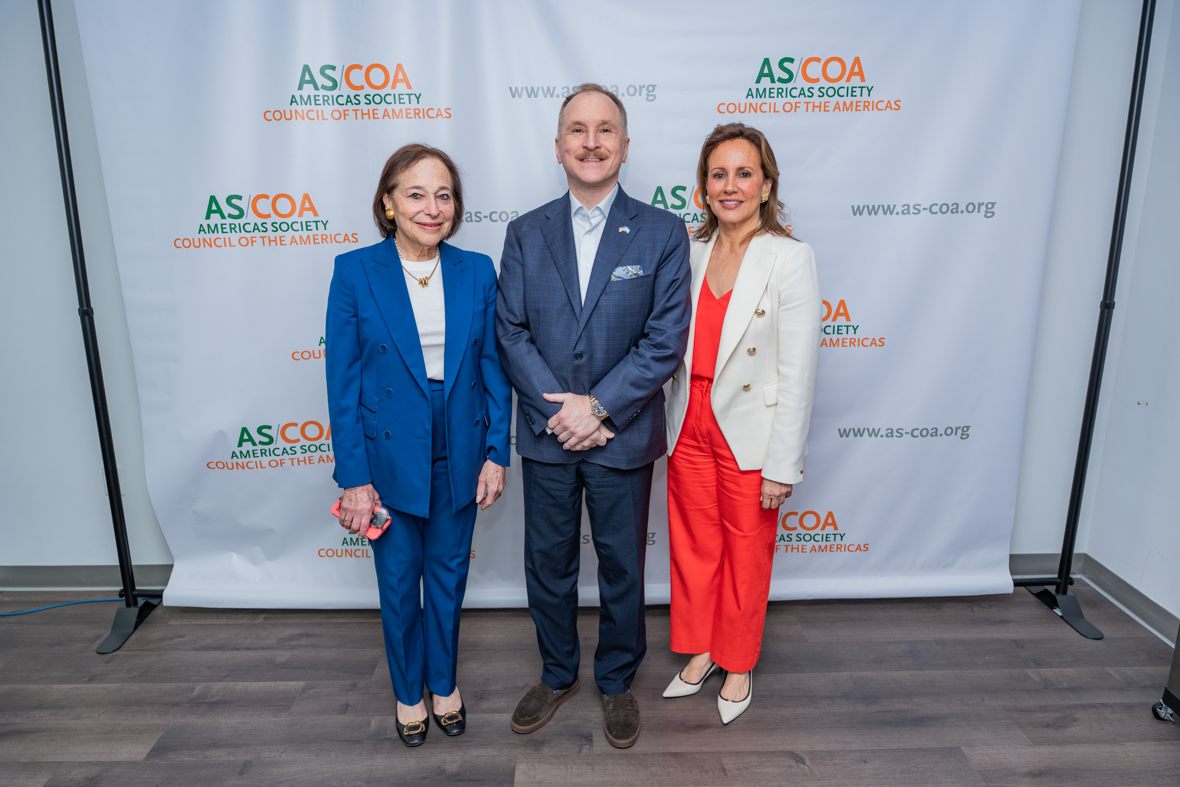 AS/COA's Susan Segal, Ambassador Lamelas, AS/COA's Maria Lourdes Teran