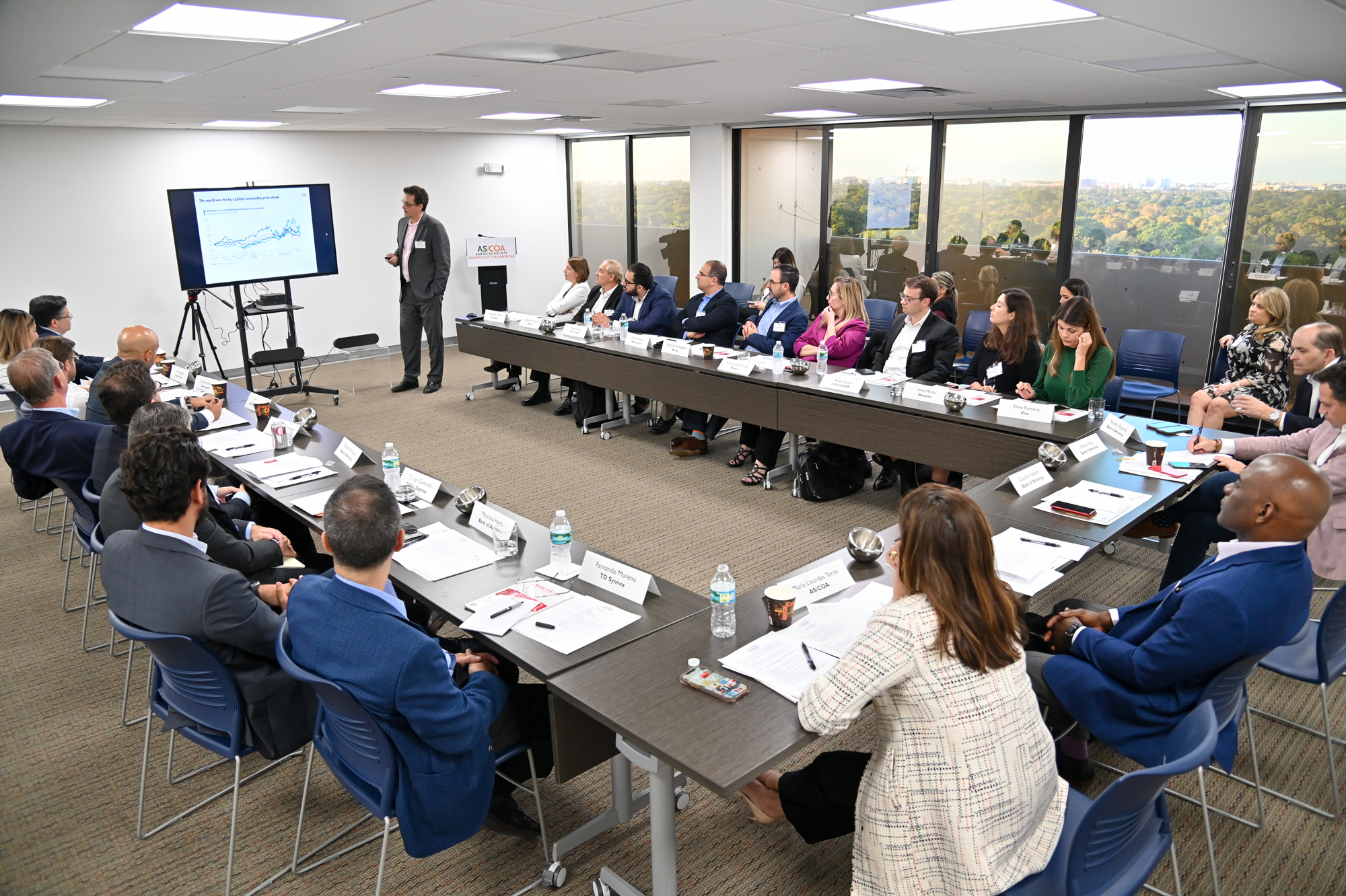 Private room with over 20 CFOs in attendance. 
