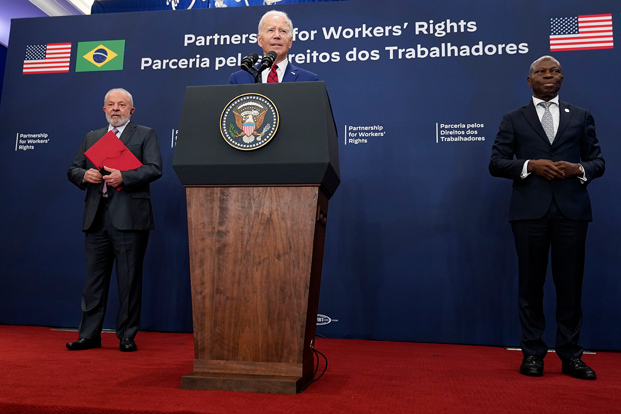 President Joe Biden and Brazil's President Luiz Inácio Lula da Silva. (AP)