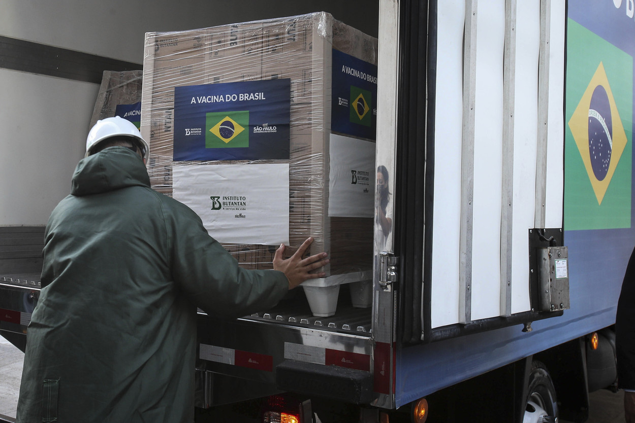A vaccine delivery in Brazil. (AP)