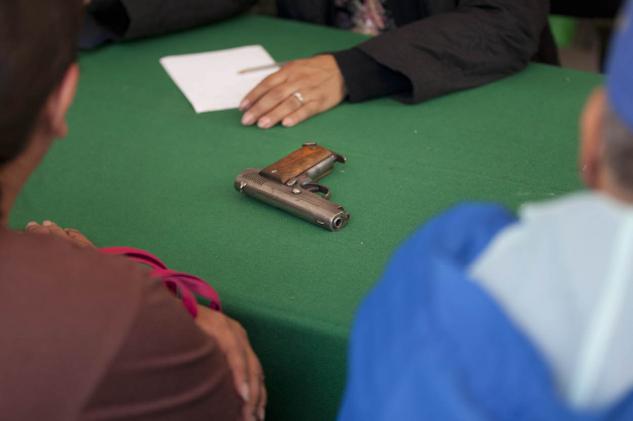 A gun surrendered in Mexico. (AP)