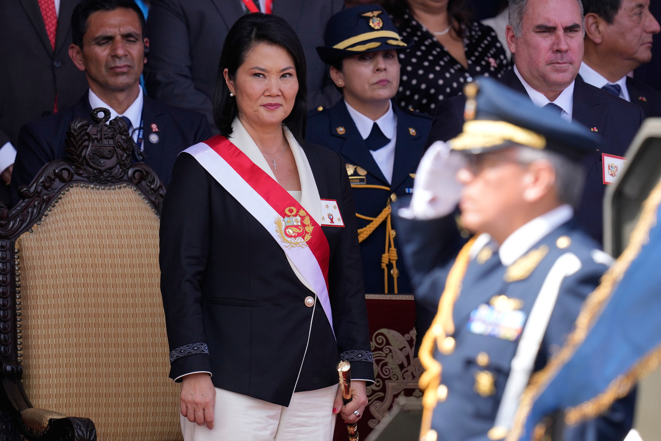 Keiko Fujimori at Peru's independece day parade.