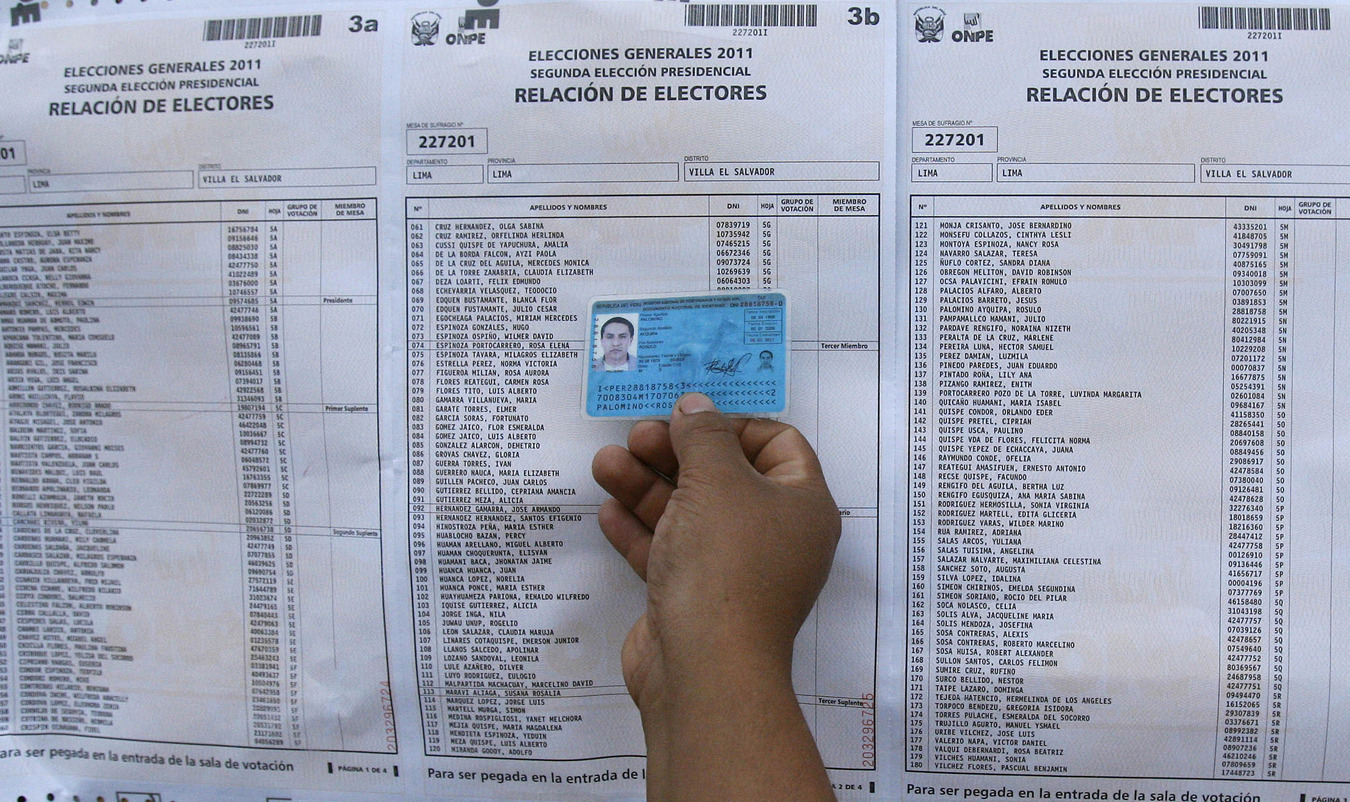 A voter card in Peru. (AP)
