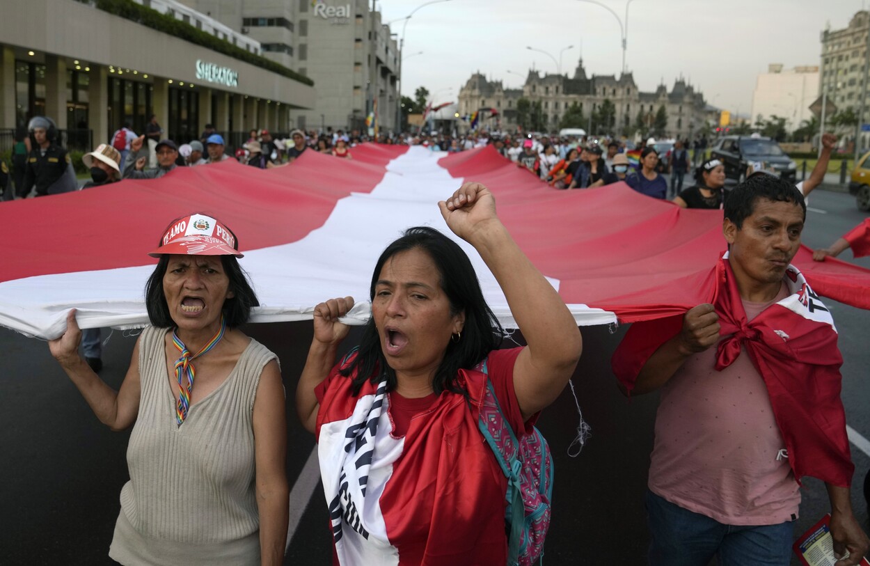 Protesters in Peru. (AP)