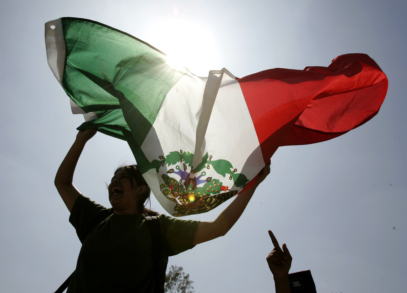 Woman with Mexican Flag