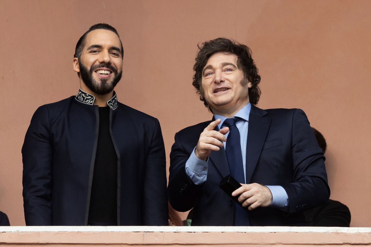 Argentine President Javier Milei and Salvadoran President Nayib Bukele. (Photo: AP)