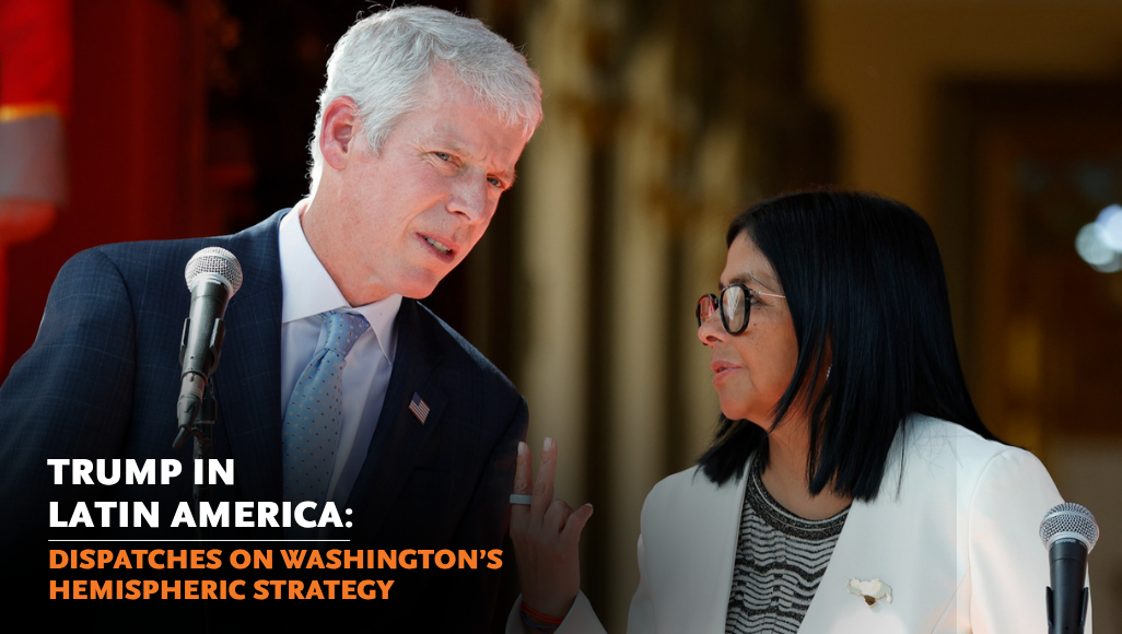 U.S. Energy Secretary Chris Wright and Venezuelan Interim Leader Delcy Rodríguez. (AP)
