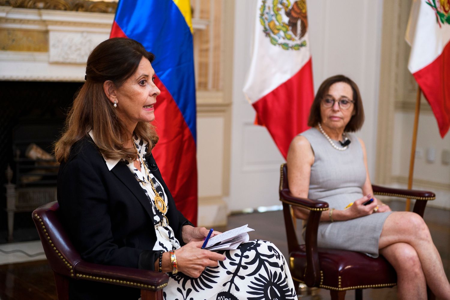 Marta Lucia Ramirez and Susan Segal at 2021 Pacific Alliance event at AS/COA