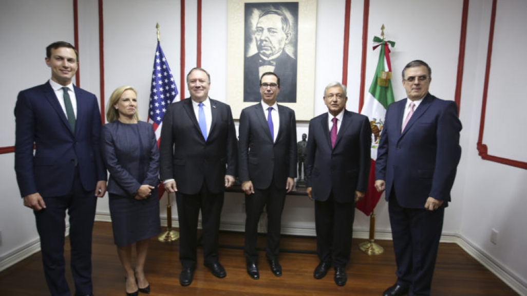 AMLO with Kushner and Pompeo