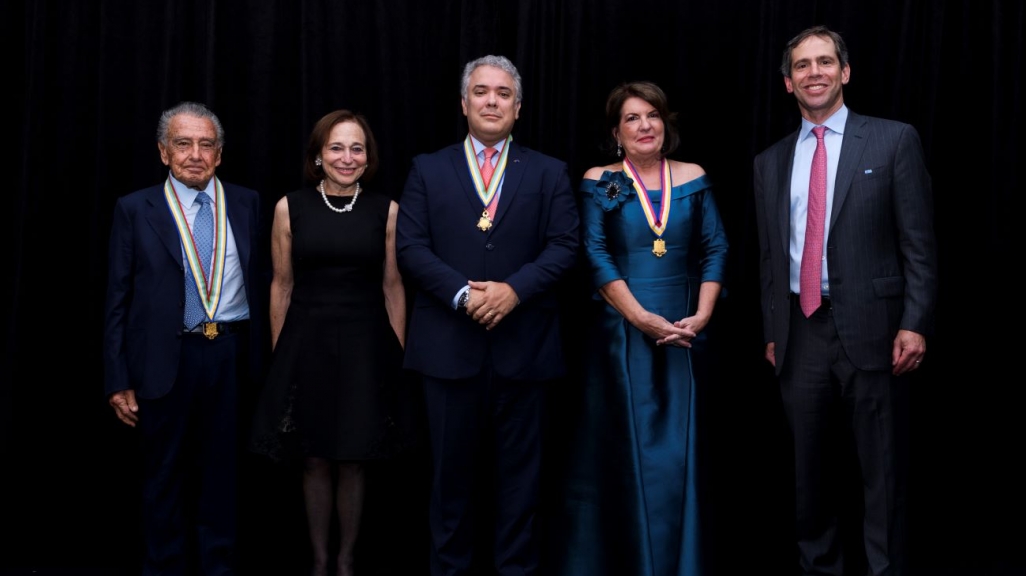 L to R: Eduardo Eurnekian, Susan Segal, Iván Duque, Pilar Arosemena de Alemán, Paul Freedman. (Image: Paula Abreu Pita/Roey Yohai Studios)