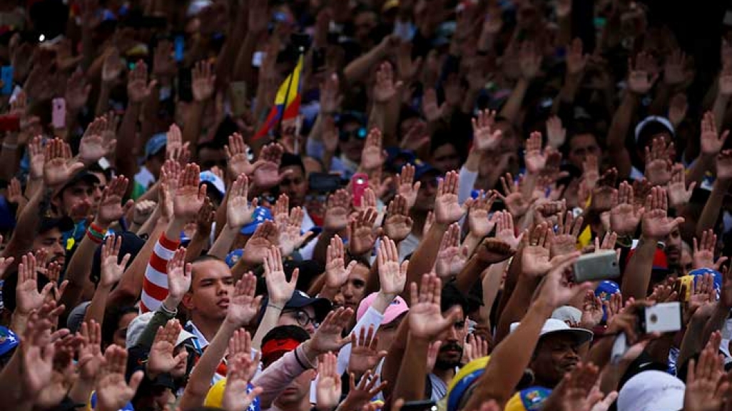 Juan Guaidó's January 23 swearing-in ceremony.