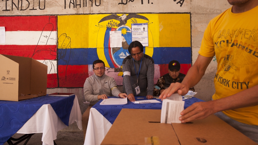 Voting in Ecuador.