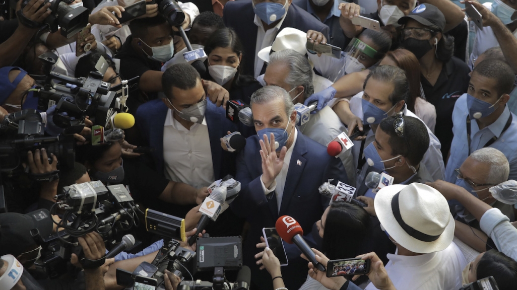 President-elect Luis Abinader on election day. (AP)