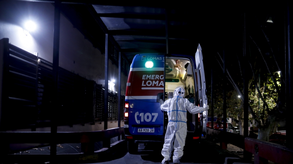 Ambulance worker in Argentina. (AP)