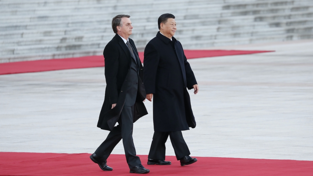 Presidents Jair Bolsonaro of Brazil and Xi Jinping of China. (AP)