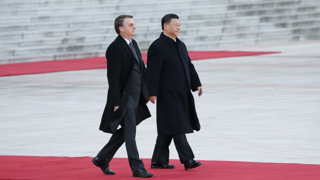 Presidents Jair Bolsonaro of Brazil and Xi Jinping of China. (AP)