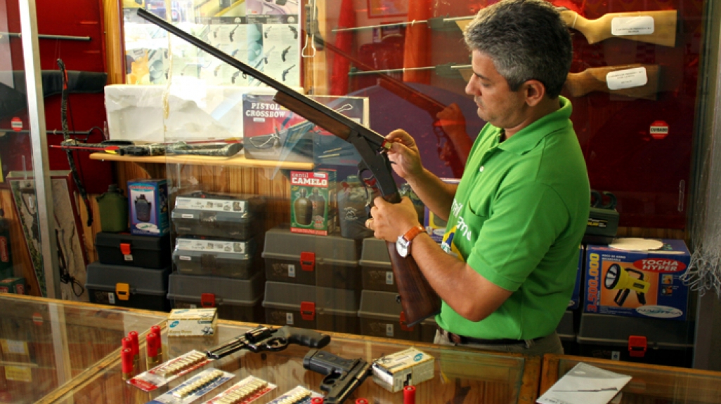 A gun store in Brasilia, Brazil