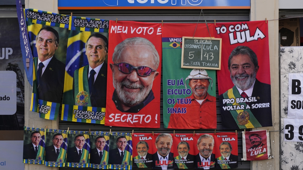 Campaign posters in Brazil. (AP)