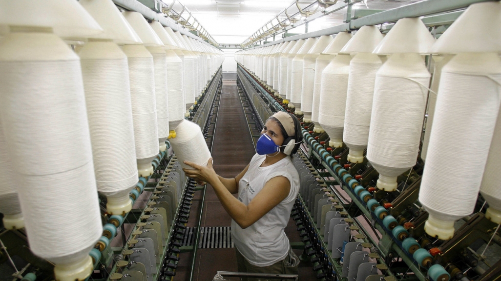 A woman in a cotton thread factory in Brazil. (AP)