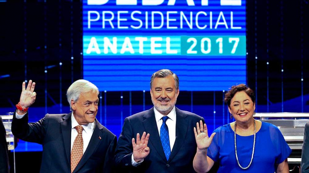 Chilean presidential candidates Piñera, Guillier, and Sánchez