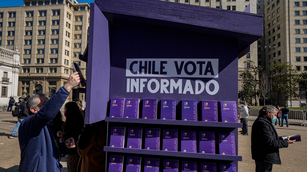 Copies of the draft Constitution in Chile. (AP)
