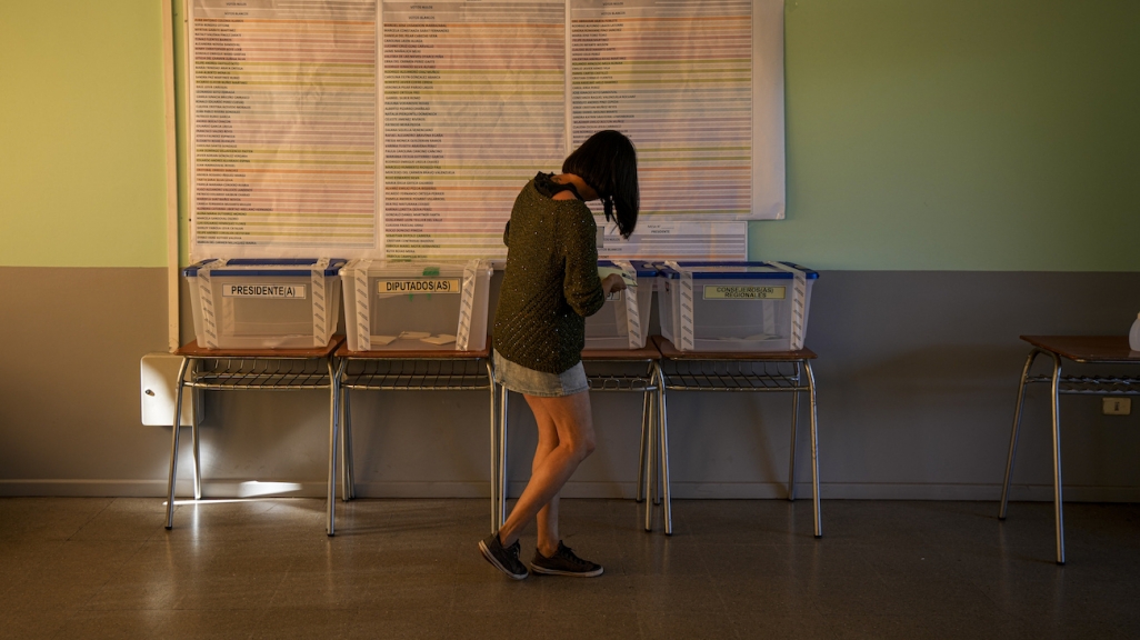 A woman votes in Chile. (AP)