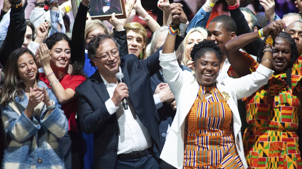 President-elect Gustavo Petro (L) and Vice President-elect Francia Márquez (R). (AP)