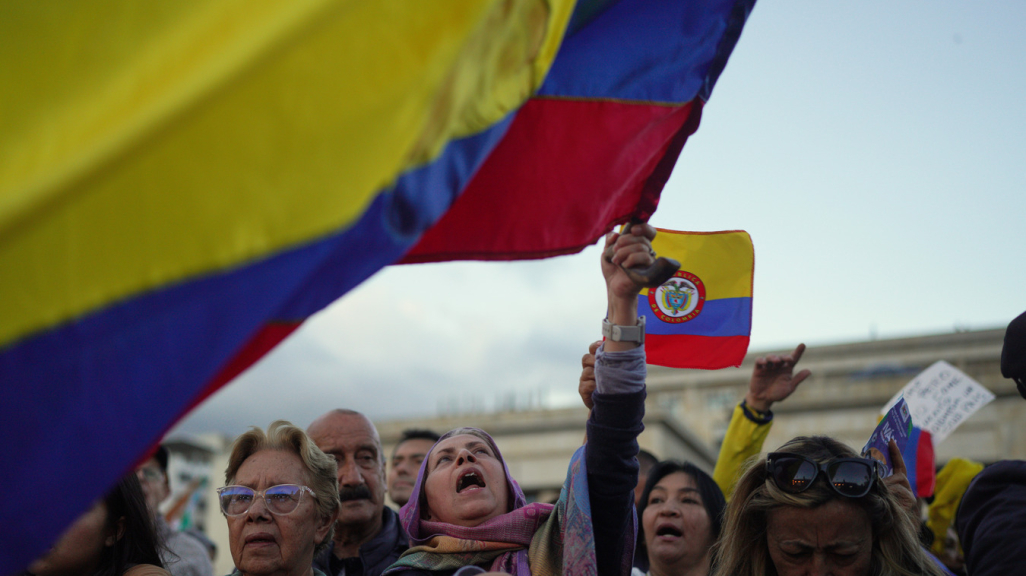 Colombians at a rally. (AP)