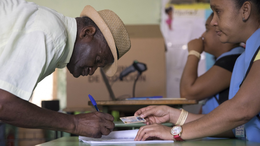 A voter in the Dominican Republic. (AP)