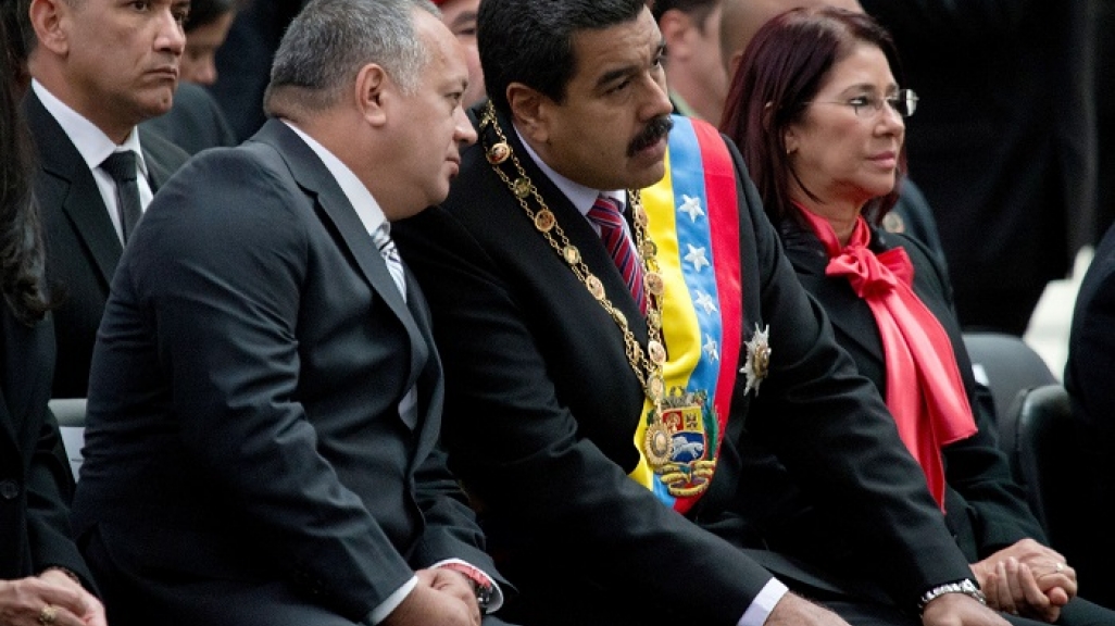 Venezuela's Diosdado Cabello, Nicolás Maduro, Cilia Flores (AP)