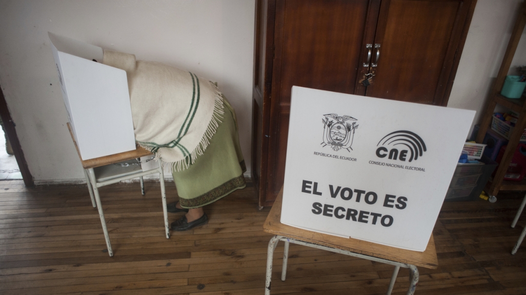 Voting booths in Ecuador. (AP)