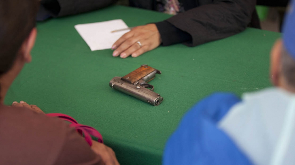 A gun surrendered in Mexico. (AP)